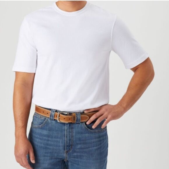 NWT Duluth Trading Co. White Slim Fit Long Tail Tee 100% Cotton Men’s Lean Mean - Picture 1 of 12